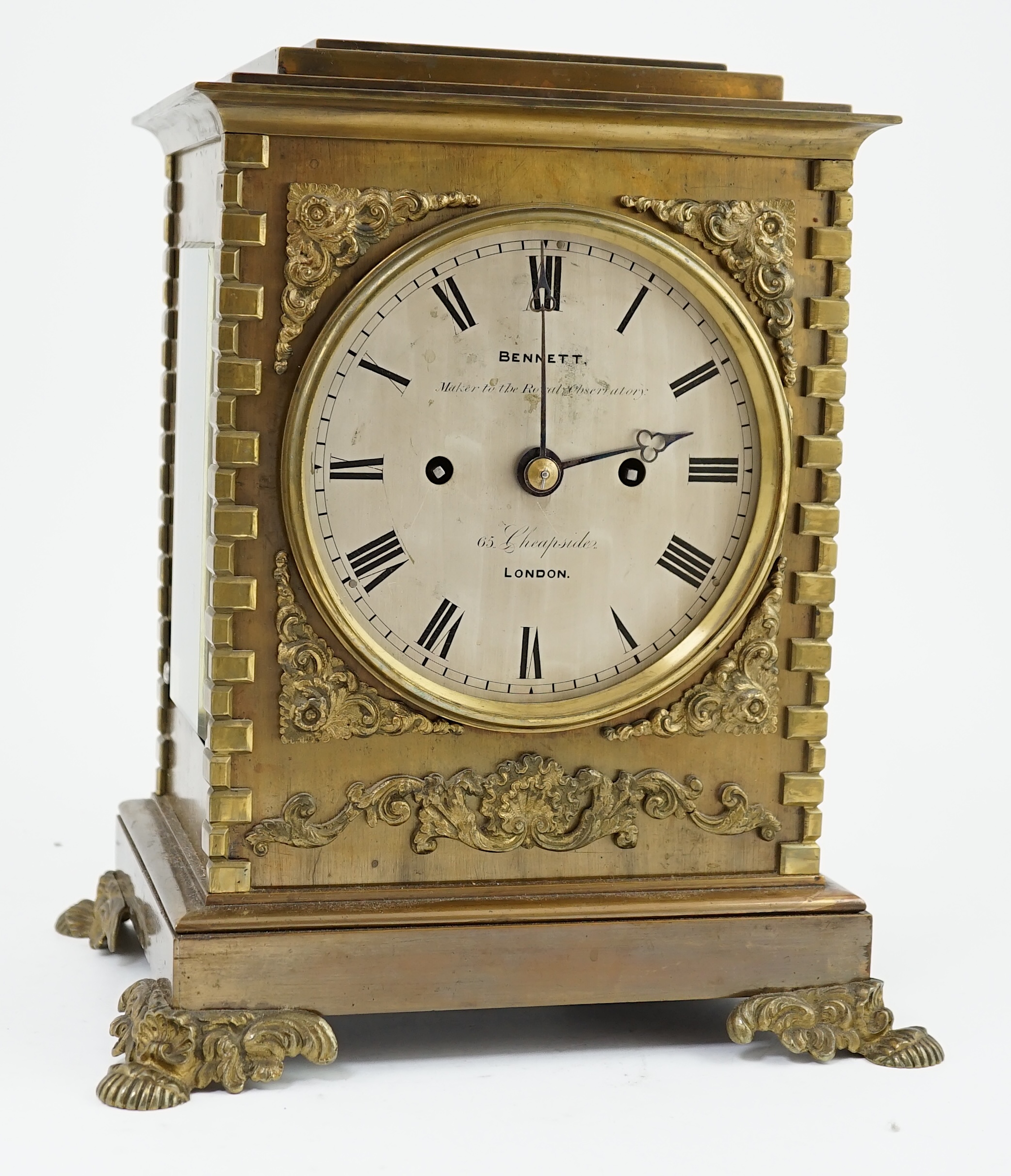 Bennett, Maker to The Royal Observatory, 65 Cheapside, London. A Victorian ormolu bracket clock